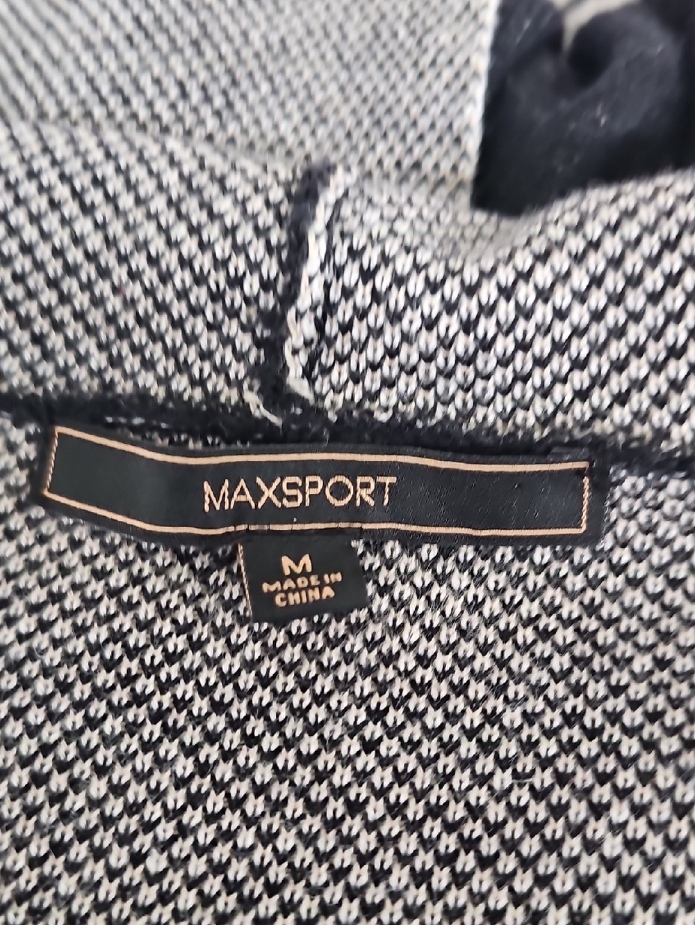 Maxsport Duster Black Floral-Trim Open Hooded Long Sweater, Size Medium - Picture 8 of 9
